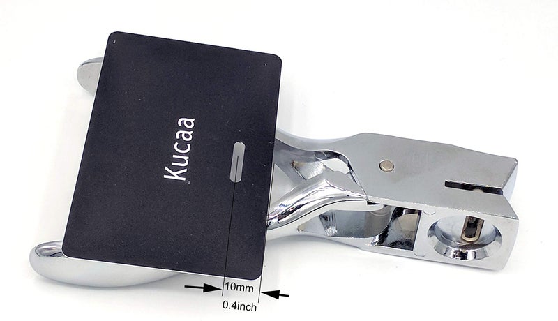 Kucaa كما كا معدن فضي مثقاب ثقب يدوي لبطاقات PVC وشارات بطاقات الهوية 15x3 مم - Image 5